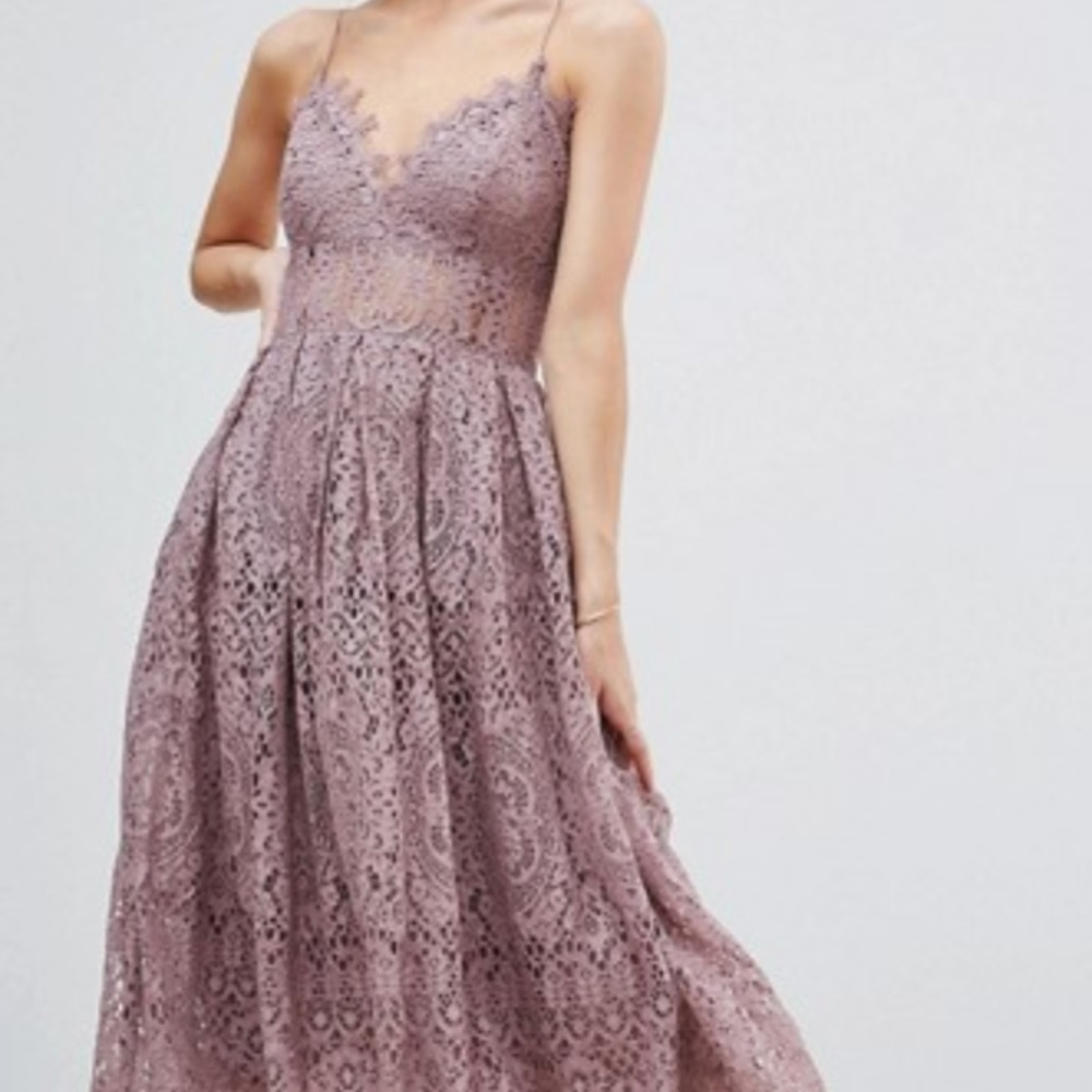 NWT ASOS- Petite Lace Cami Midi Dress